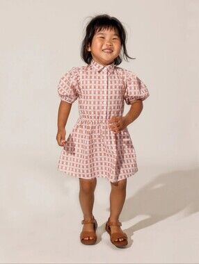 Cleobella Littles Marigold Dress in Bellini Plaid